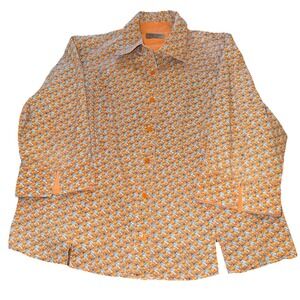 I. E. Relaxed Woman Size 2x‎ Button Down Shirt 100% Cotton Butterfly Print